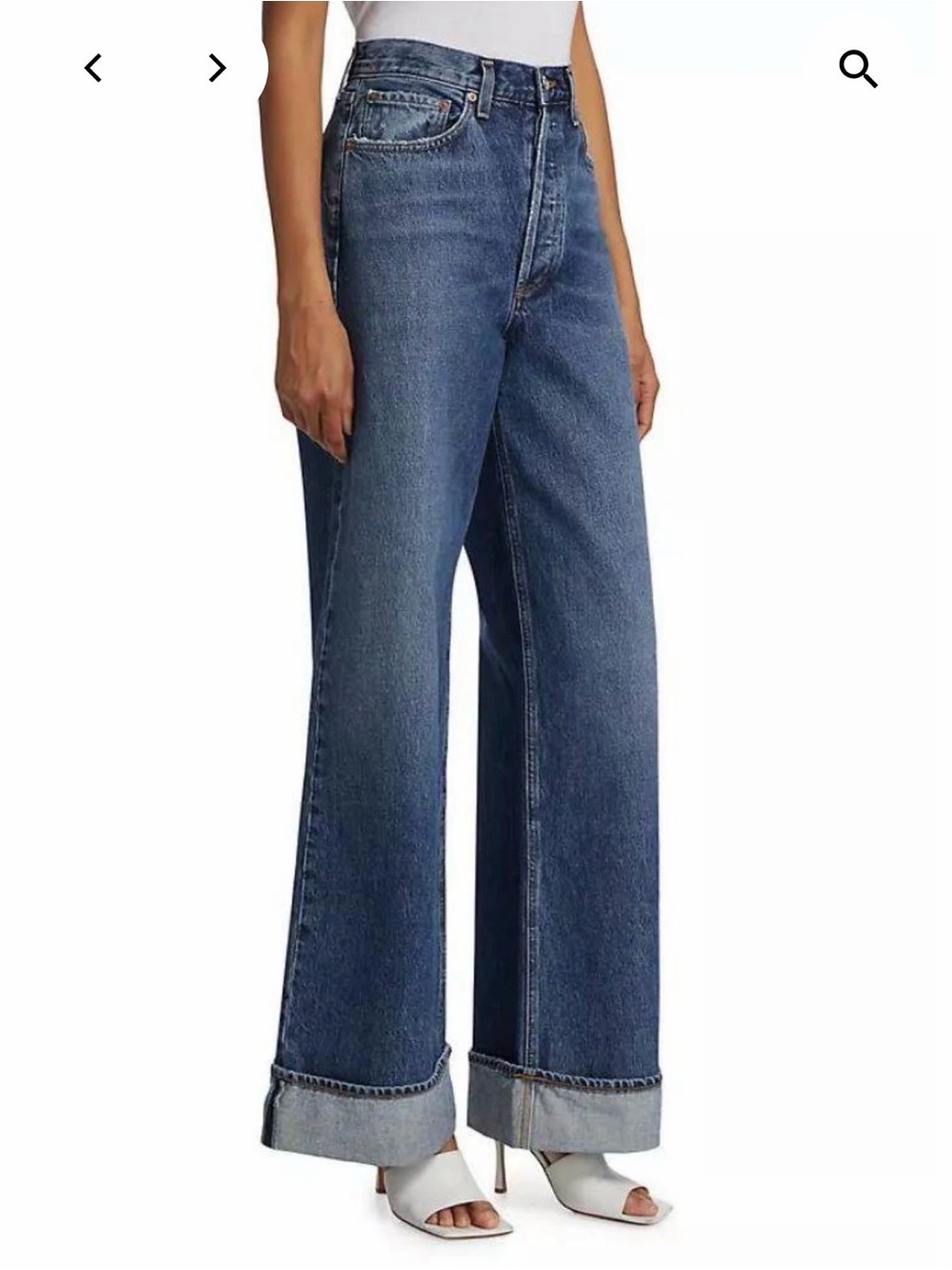 AGOLDE dame Dark Blue High-Rise Wide Leg Jeans